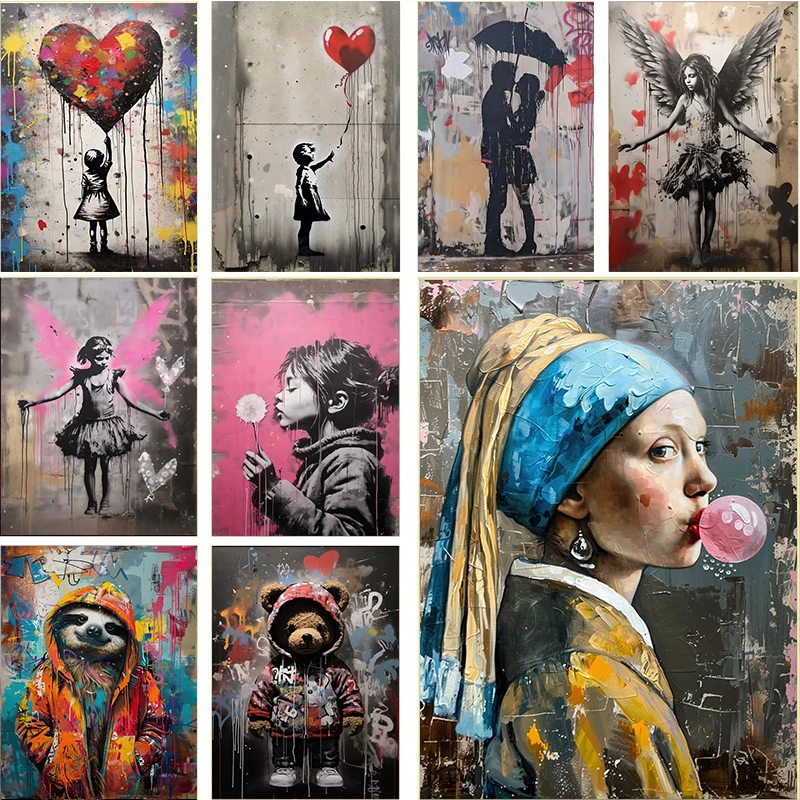 Resin Art On Wall - لوحات فنية لشخصية بانكسي من رسومات