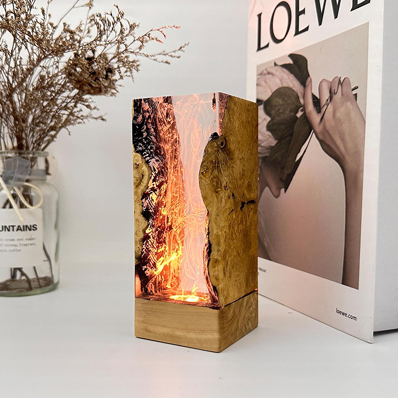 Resin Art Light - مصباح طاولة من الراتنج بتصميم كهف