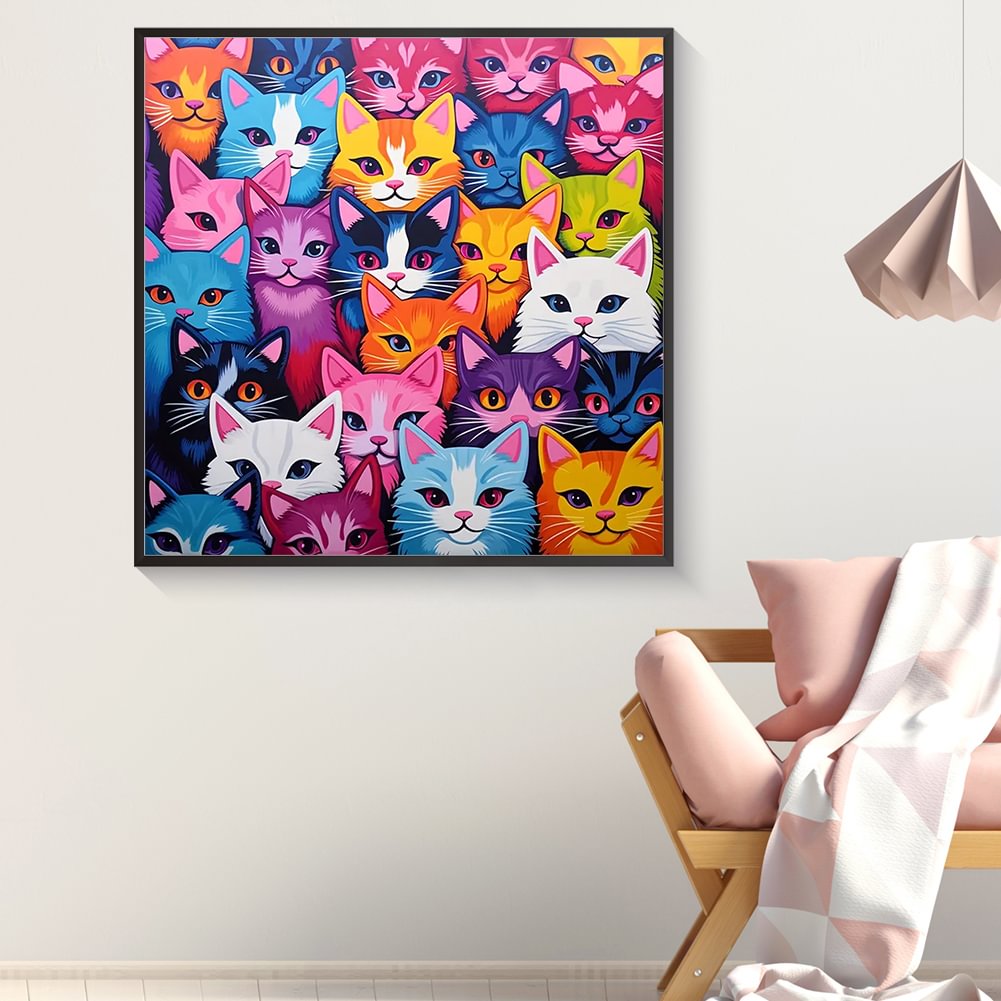 Resin Art Painting - الماس اللوحة الأسرة الملونة الطفل القط