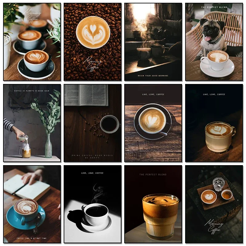 Resin Art Quotes - ملصقات وطباعات قهوة الصباح الكلاسيكية، لوحات