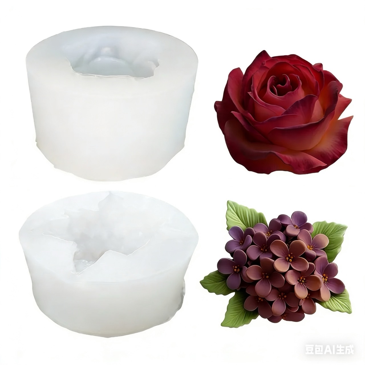 Resin Art Rose Petals - قطعتان من قوالب السيليكون لزهرة الورد