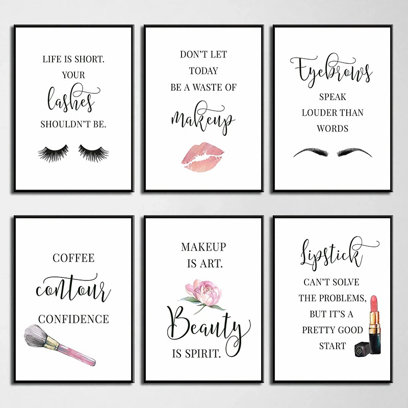 Resin Art Quotes - ملصق فني بتصميمات مكياج: رموش، حواجب،