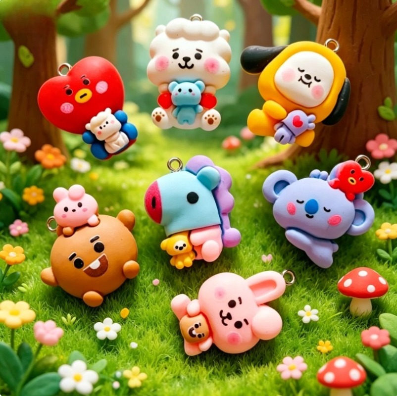 7 قطع من إكسسوارات BT21 الكرتو - مراجعة Resin Art Jewellery Kit وسعره