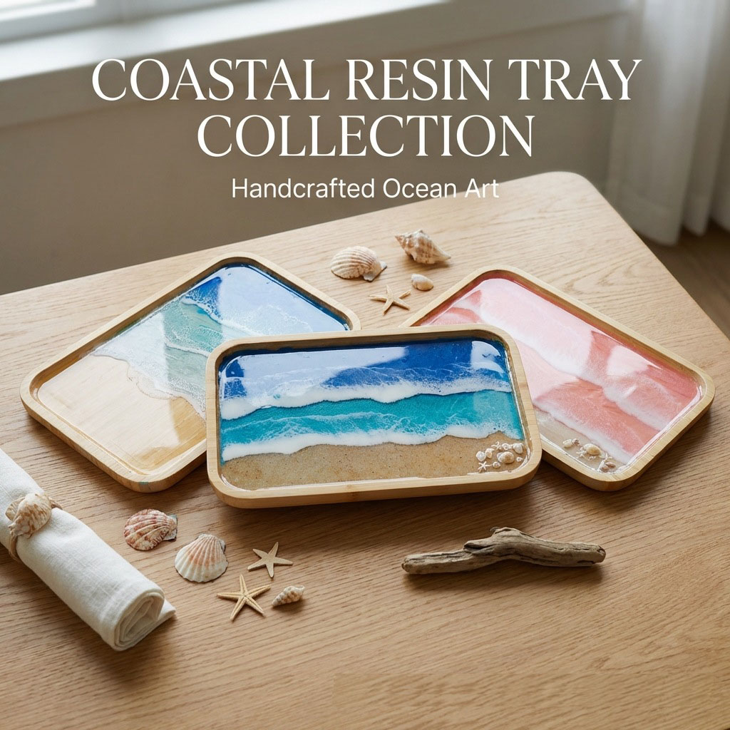 صينية ديكور خشبية من راتنج الإ - مراجعة Resin Art Kitchen وسعره