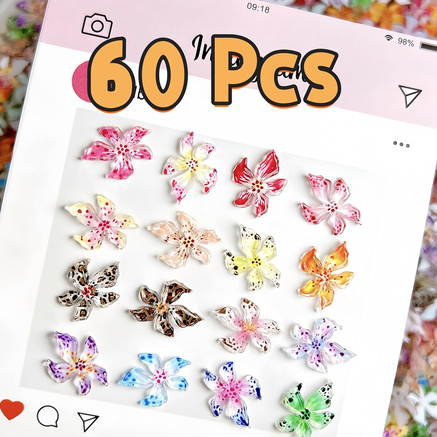 20/40/60/80 قطعة زهرة كريستال  - مراجعة Resin Art Rose Petals وسعره